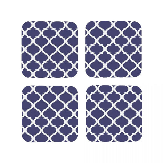Blue And White Nautical Quatrefoil Coasters